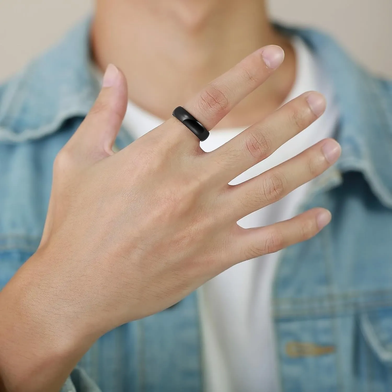 Wedding Rings Sets for Men and Women, Engagement Rings for Couples Set Tungsten Comfort Fit Polished Black Ring 6mm