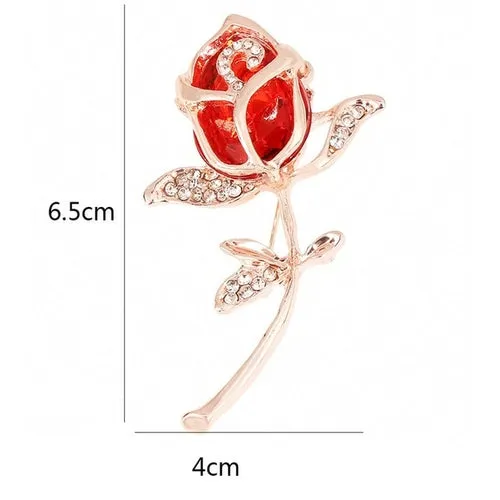 White Floral Leaf Brooch Trendy Alloy Enamel Lily Valley Gold Color