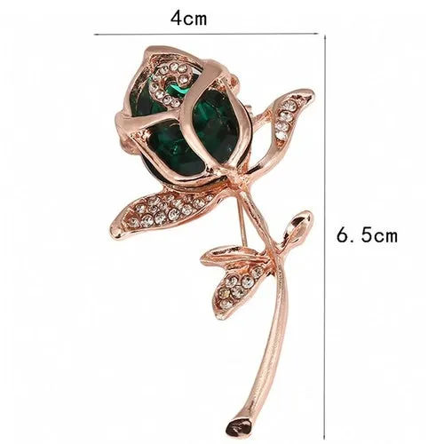White Floral Leaf Brooch Trendy Alloy Enamel Lily Valley Gold Color