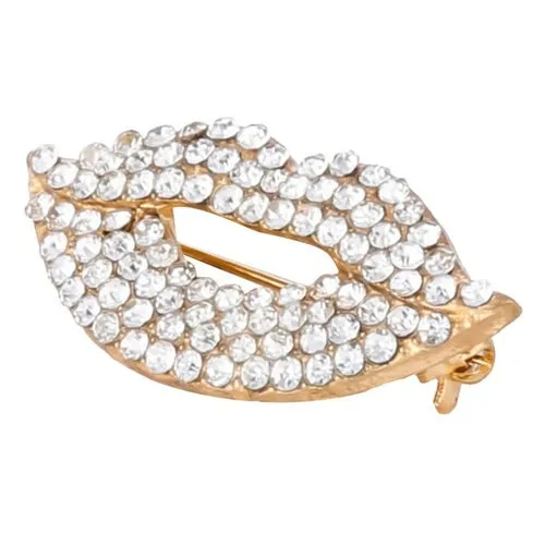 White Floral Leaf Brooch Trendy Alloy Enamel Lily Valley Gold Color