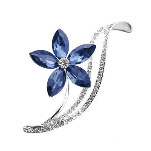 White Floral Leaf Brooch Trendy Alloy Enamel Lily Valley Gold Color