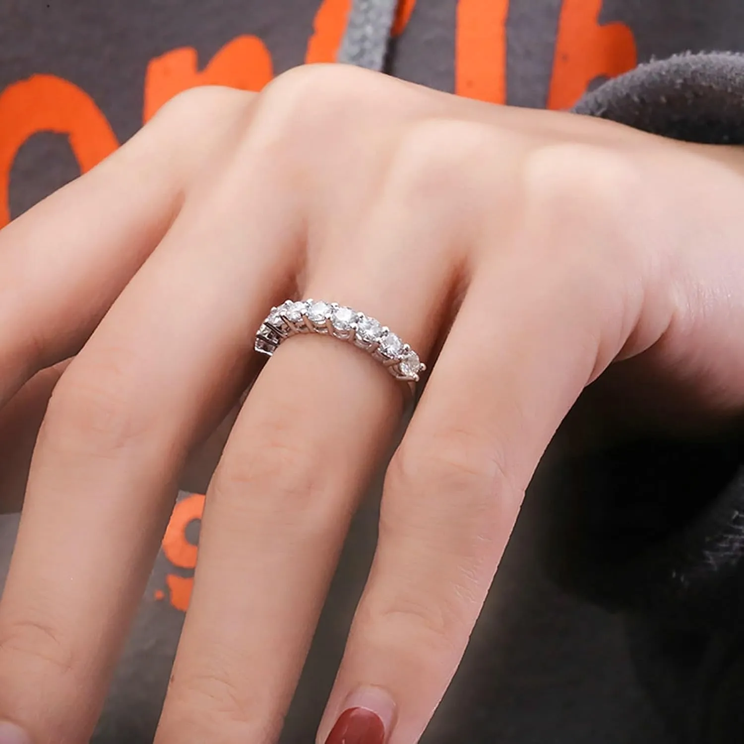 Wycian Married Ring, 18K Rings Diamond Stackable Knuckle for Women bff Auntie Valentines Day Jewelry