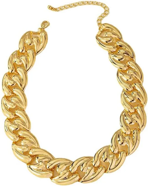 YOOESTORES82 Chunky Gold Cuban Chain Choker Necklaces,Trendy Punk Hip Hop Style Link Chain Necklaces,Dainty Exaggerated Accessories Jewelry Gifts for Women