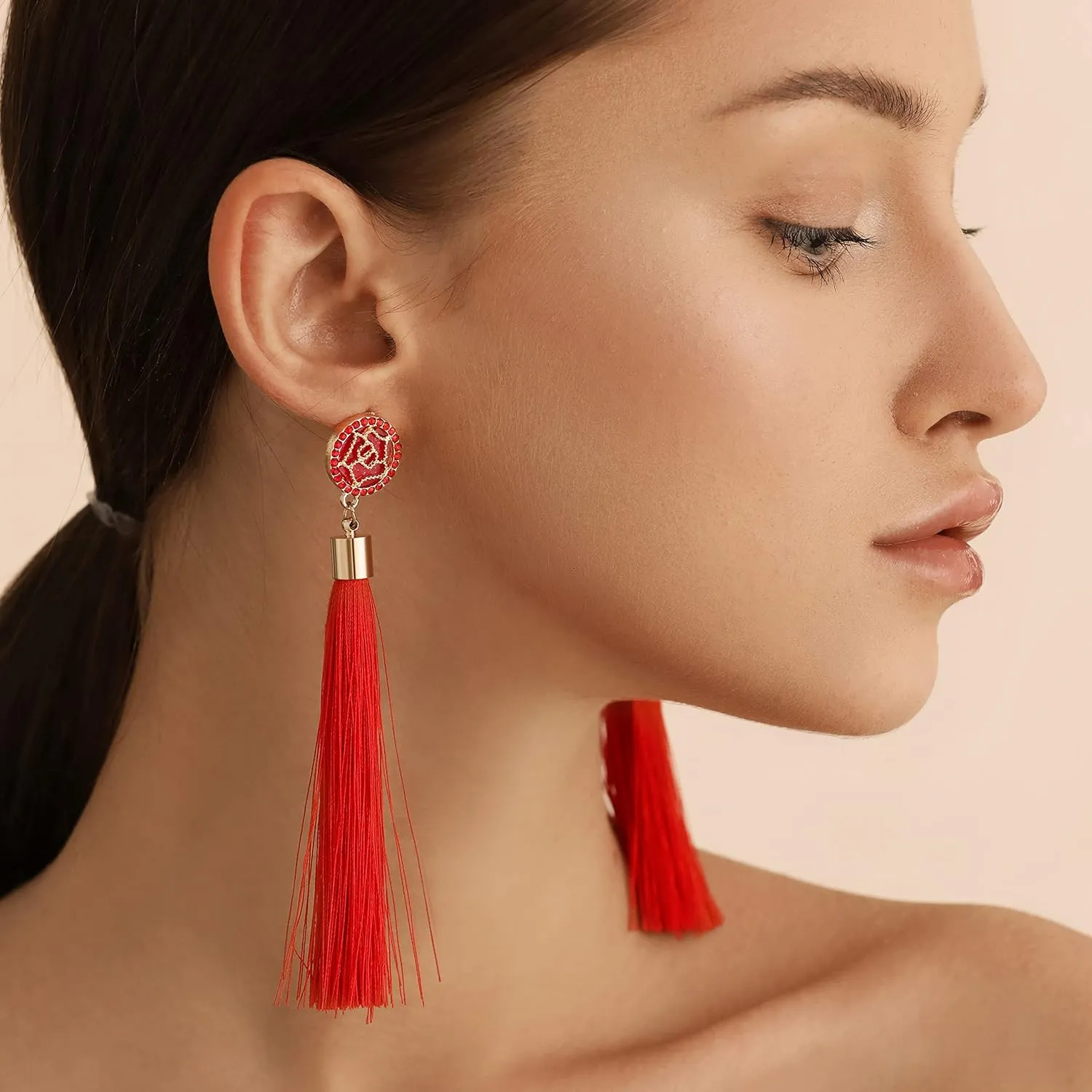 Zealmer Colorful Tassel Earrings For Women Bohemian Long Dangle Drop Statement Earrings Fashion Jewelry For Birthday Christmas Valentines Day Gift