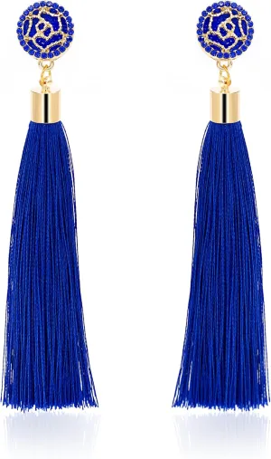 Zealmer Colorful Tassel Earrings For Women Bohemian Long Dangle Drop Statement Earrings Fashion Jewelry For Birthday Christmas Valentines Day Gift