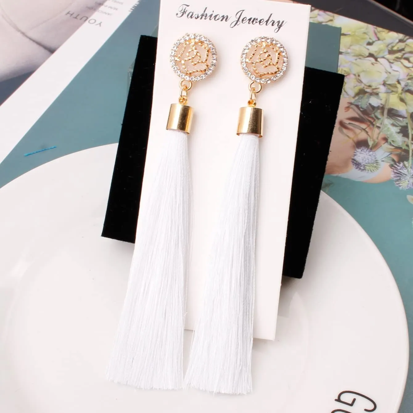 Zealmer Colorful Tassel Earrings For Women Bohemian Long Dangle Drop Statement Earrings Fashion Jewelry For Birthday Christmas Valentines Day Gift