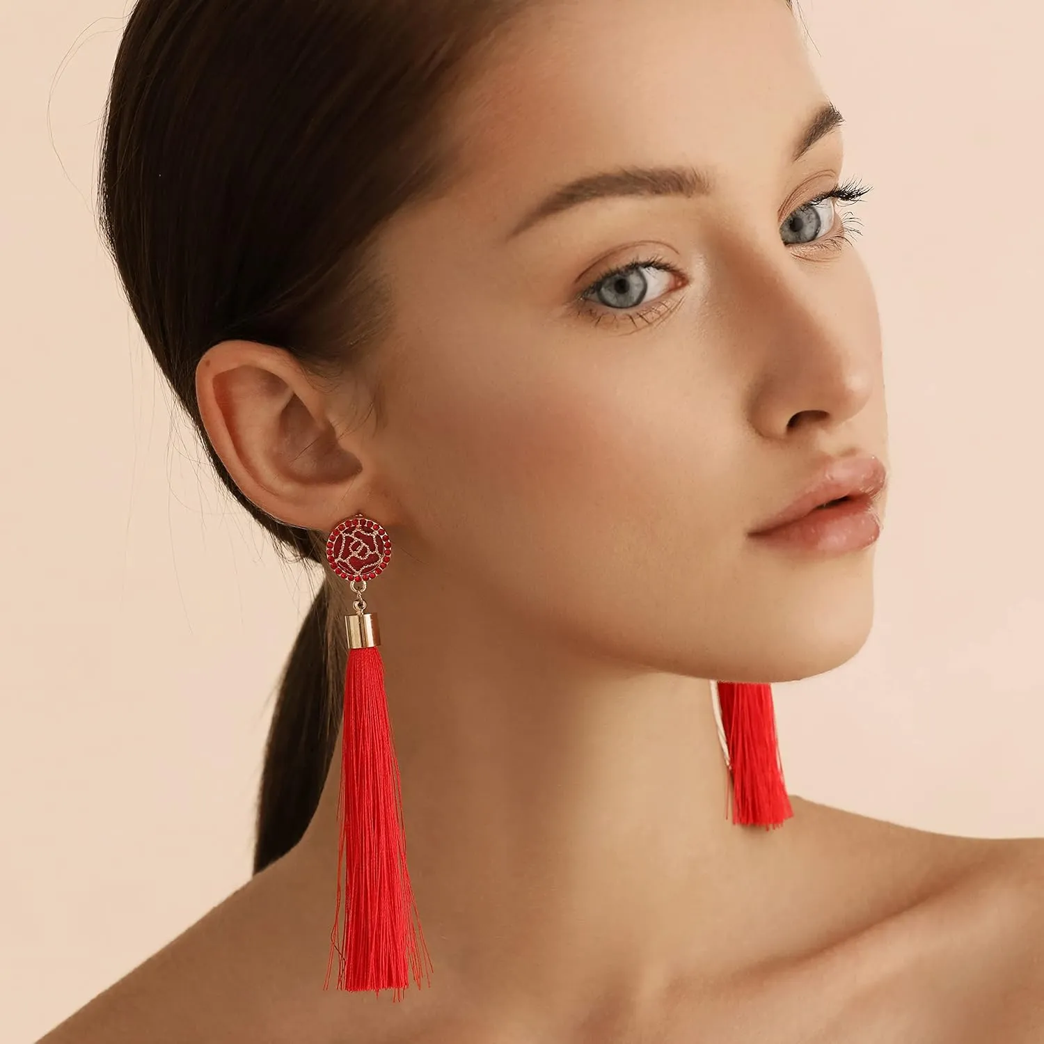 Zealmer Colorful Tassel Earrings For Women Bohemian Long Dangle Drop Statement Earrings Fashion Jewelry For Birthday Christmas Valentines Day Gift